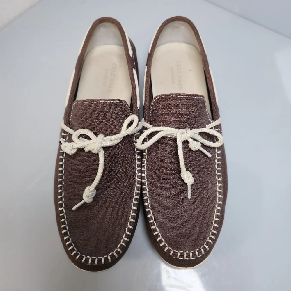 Cole Haan Boothbay Brown Canvas Moc Boat , Driving Shoe's Men's Size 12M